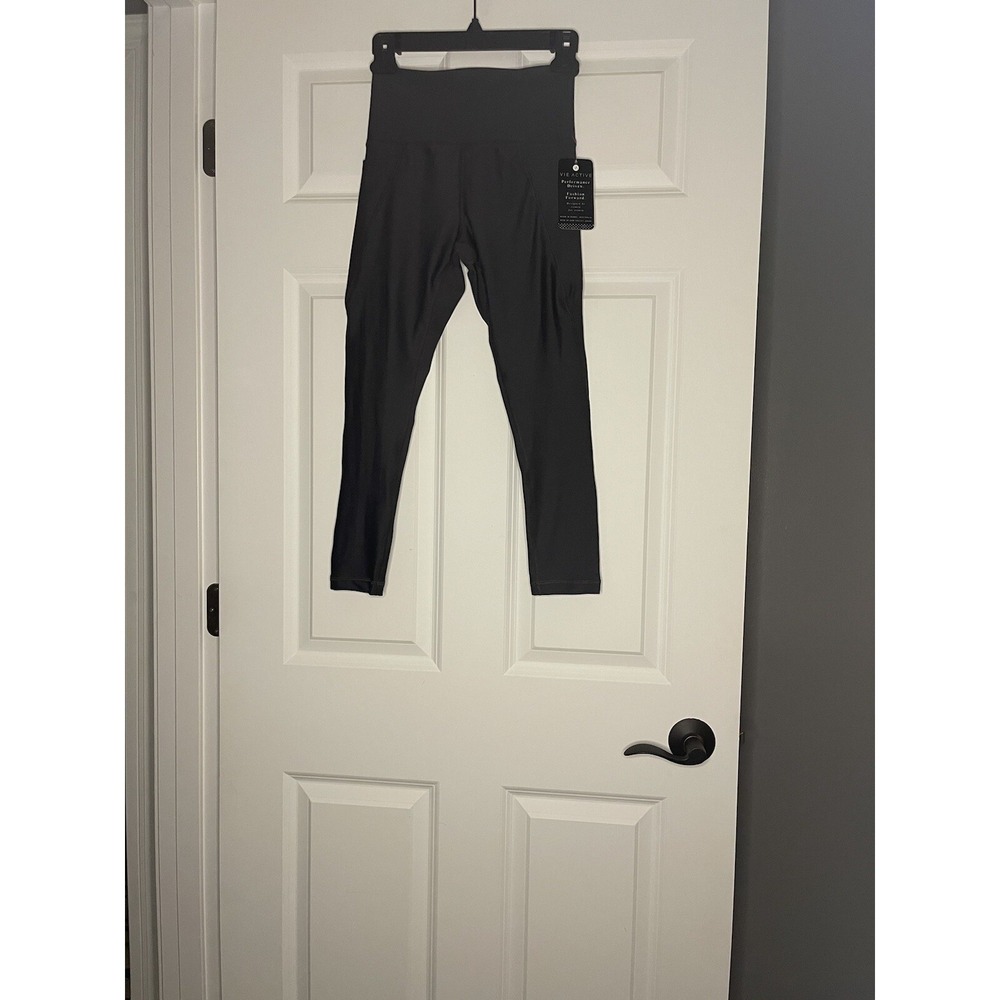 Vie Active Ultra Flow Workout Leggings 3/4 Dark Gray Small Nwt Msrp 88